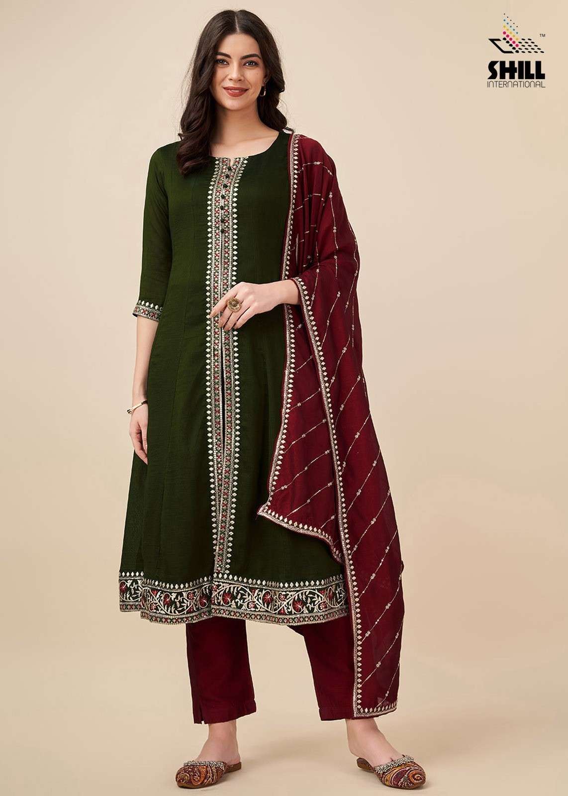 Mahendhi Green Embroidery..